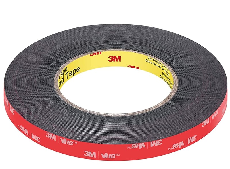 Dpm tapes 3M VHB 5952 Kétoldalas Ragasztószalag Akril Hab Extra Erős Vízálló Hőálló Autó Otthon Iroda 12mm x 4,6m Fekete