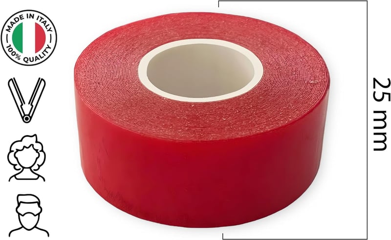Dpm tapes Kétoldalas Átlátszó Ragasztószalag - Extra Erős Tapadás, Vízálló, Paróka Hajhosszabbítás Protézis 25mm x 4.16m