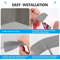 Dpm tapes Vízálló Tömítőszalag Öntapadós PVC Szigetelő Szalag Fürdőszoba Ablak Tömítés 38mm x 3m Szürke 4
