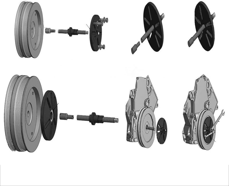 DPTOOL Harmonic Balancer Puller Removal & Install Tool Kit, Crankshaft Pulley Remover