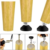 DQZE Állítható Bútorlábak 4 db M10 x 50 mm Gumitalppal, 450 kg Teherbírás, 30° Dőlésszög Állítás Asztal Szék Lábakhoz 5