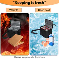 Geantă Termică Pliabilă DQZSY, set de 2 bucăți, dimensiuni mici 5L/7L, geantă frigorifică termoizolantă pentru cumpărături, picnic, birou sau călătorii în aer liber, negru 4