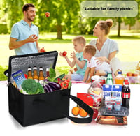 Geantă Termică Pliabilă DQZSY, set de 2 bucăți, dimensiuni mici 5L/7L, geantă frigorifică termoizolantă pentru cumpărături, picnic, birou sau călătorii în aer liber, negru 3