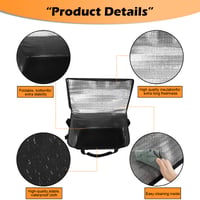 Geantă Termică Pliabilă DQZSY, set de 2 bucăți, dimensiuni mici 5L/7L, geantă frigorifică termoizolantă pentru cumpărături, picnic, birou sau călătorii în aer liber, negru 6