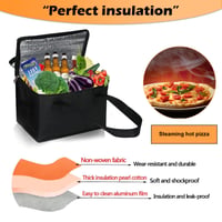 Geantă Termică Pliabilă DQZSY, set de 2 bucăți, dimensiuni mici 5L/7L, geantă frigorifică termoizolantă pentru cumpărături, picnic, birou sau călătorii în aer liber, negru 5