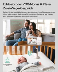Dr.Care NeoView Babyphone 3,5" kijelzővel, kamera, kétirányú hang, éjszakai látás, hőmérő - 3.5" Monitor mit 1 Kamera 4
