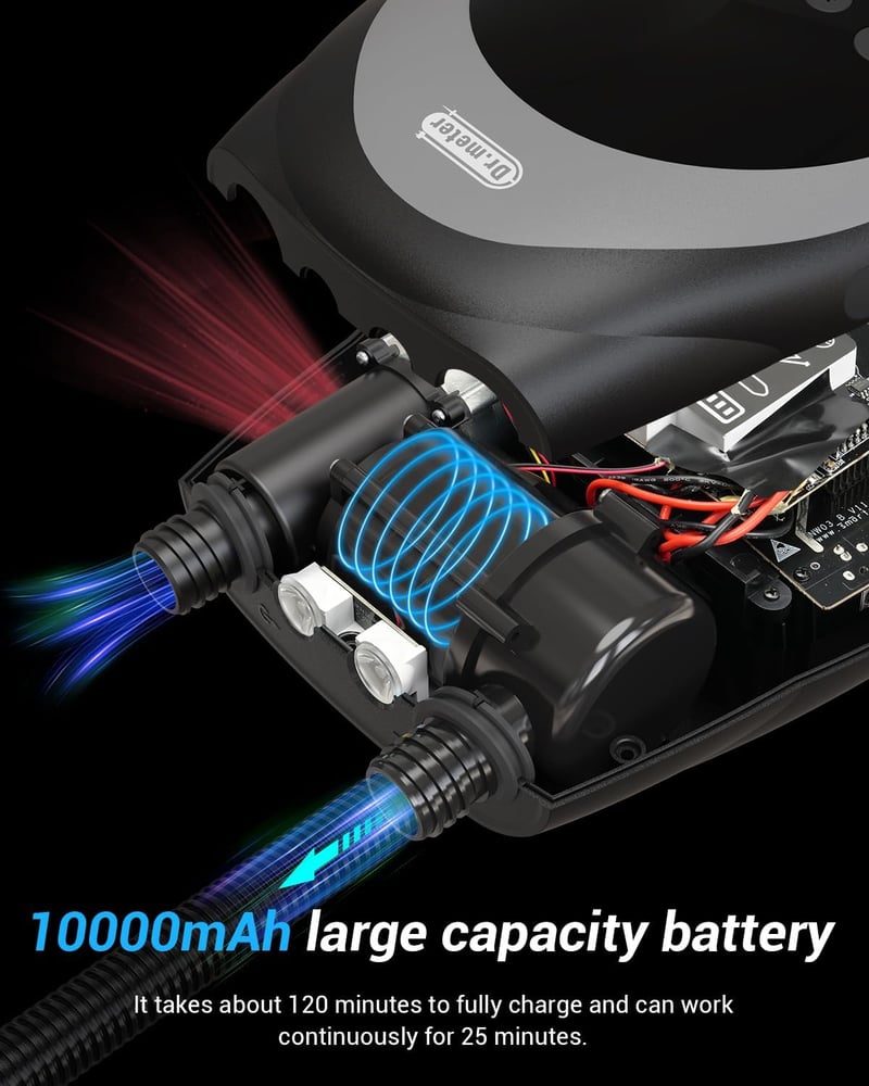 Dr.meter 10000 mAh Elektromos SUP Pumpa 20 PSI - Akkumulátoros Felfújó Készülék Paddleboardhoz, Kajakhoz, Csónakhoz, 12V-os Autós Csatlakozó