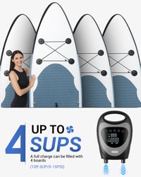 Elektrická pumpa na SUP Dr.meter 20 PSI, prenosný vzduchový kompresor s 5200 mAh batériou, funkciou automatického vypnutia a 2 LED svetlami, pre paddleboardy, člny a kajaky 2