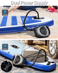 Elektrická pumpa na SUP Dr.meter 20 PSI, prenosný vzduchový kompresor s 5200 mAh batériou, funkciou automatického vypnutia a 2 LED svetlami, pre paddleboardy, člny a kajaky 4