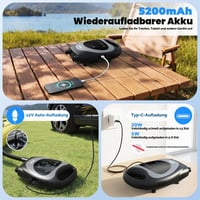 Dr.meter 2026 Električna SUP pumpa 20 PSI, prijenosna pumpa na baterije s funkcijom automatskog isključivanja, napuhavanje i ispuhavanje, 2 LED svjetla, za SUP daske, kajake, čamce 5