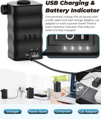 Dr.meter 6000 mAh Akkumulátoros Elektromos Légpumpa 3 Fúvókával Matrachoz Úszógyűrűhöz 5