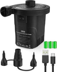 Dr.meter Elektromos Légpumpa 4000mAh Akkumulátorral - Hordozható Felfújó Deflátor Matrac Medence Csónak Jacht 1