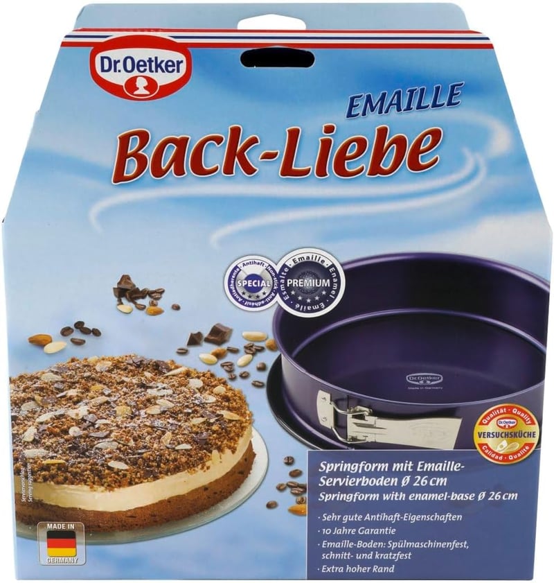 Dr. Oetker 26 cm-es kerek tortaforma zománc bevonattal, kék, tapadásmentes - Ø 26 cm, springform pan