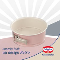 Dr. Oetker 9925750 3-dielna súprava foriem na pečenie, okrúhla tortová forma, forma na vrstvené torty, oceľ a keramika, ružová, 18,5x7,5x18 cm, 20x7 cm, 17x1,5 cm 7