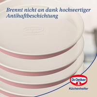 Dr. Oetker 9925750 3-dielna súprava foriem na pečenie, okrúhla tortová forma, forma na vrstvené torty, oceľ a keramika, ružová, 18,5x7,5x18 cm, 20x7 cm, 17x1,5 cm 5