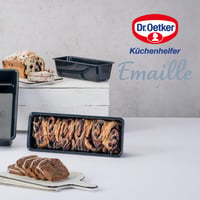 Forma na pečenie chleba Dr. Oetker Back-Liebe, obdĺžniková, 30 cm, so smaltovaným povrchom, odolná proti poškriabaniu, tmavomodrá 8
