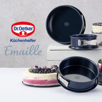 Dr. Oetker Back-Liebe Otváracia tortová forma Ø 26 cm so smaltovaným dnom, tmavomodrá, s plochým a bábovkovým dnom, extra vysokým okrajom, vhodná do umývačky riadu 8