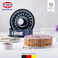 Dr. Oetker Back-Liebe Otváracia tortová forma Ø 26 cm so smaltovaným dnom, tmavomodrá, s plochým a bábovkovým dnom, extra vysokým okrajom, vhodná do umývačky riadu 7