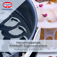 Dr. Oetker Back-Liebe Otváracia tortová forma Ø 26 cm so smaltovaným dnom, tmavomodrá, s plochým a bábovkovým dnom, extra vysokým okrajom, vhodná do umývačky riadu 5