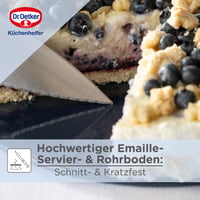 Dr. Oetker Back-Liebe Otváracia tortová forma Ø 26 cm so smaltovaným dnom, tmavomodrá, s plochým a bábovkovým dnom, extra vysokým okrajom, vhodná do umývačky riadu 4