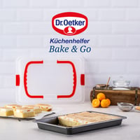 Plech na pečenie Dr. Oetker Bake & Go so vzduchotesným vekom – 3 v 1: pečenie, skladovanie a preprava – 2 – 3 drobné škrabance na plechu (stav: pozri 2. obrázok) 9