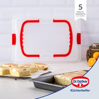 Plech na pečenie Dr. Oetker Bake & Go so vzduchotesným vekom – 3 v 1: pečenie, skladovanie a preprava – 2 – 3 drobné škrabance na plechu (stav: pozri 2. obrázok) 4