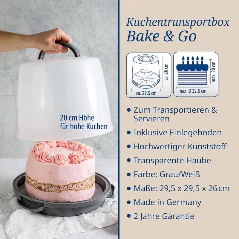 Dr. Oetker Magas Tortaszállító Doboz 22,5 cm Kerek Torta Hordozó Polccal - Transport Box High