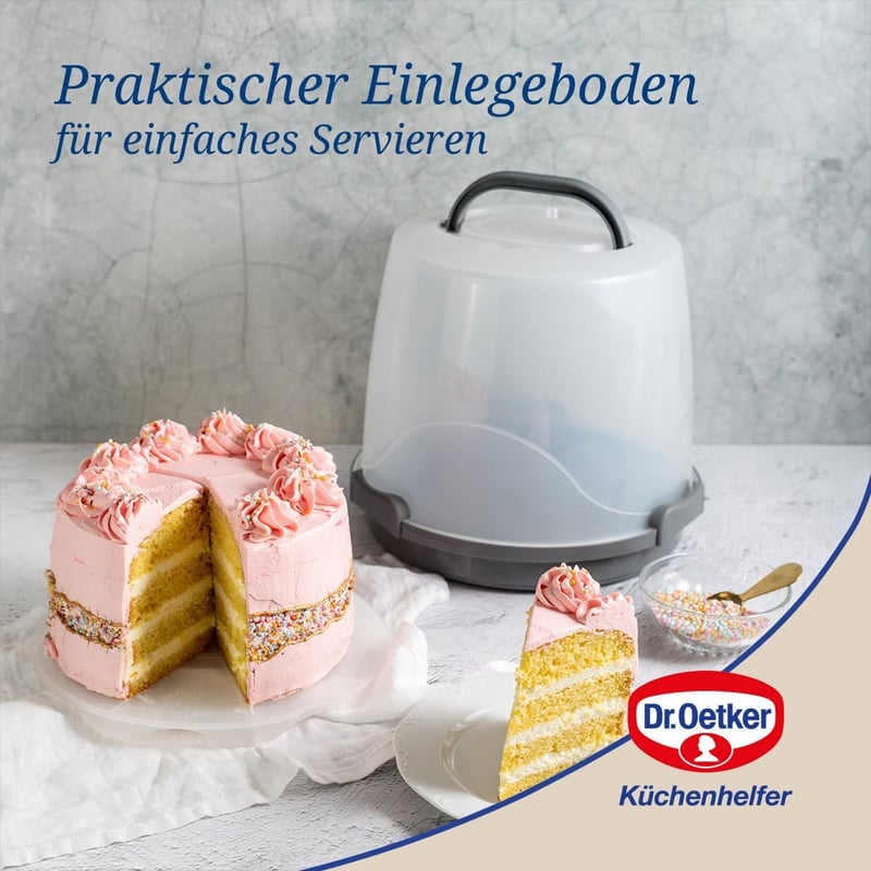 Dr. Oetker Magas Tortaszállító Doboz 22,5 cm Kerek Torta Hordozó Polccal - Transport Box High