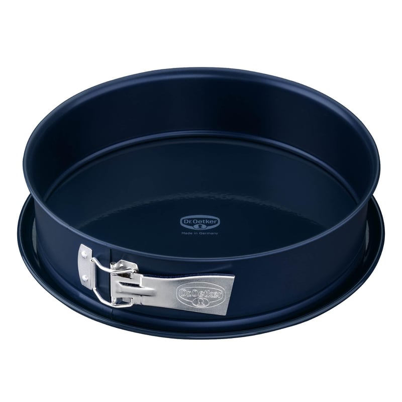 Dr. Oetker okrugli kalup za torte s odvojivim dnom, 28 cm, tamnoplavi emajlirani premaz otporan na rezove i ogrebotine, ekstra visoki rub, čelični kalup za pečenje, 1 kom.