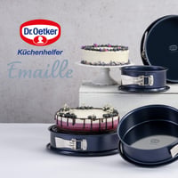 Dr. Oetker okrugli kalup za torte s odvojivim dnom, 28 cm, tamnoplavi emajlirani premaz otporan na rezove i ogrebotine, ekstra visoki rub, čelični kalup za pečenje, 1 kom. 8