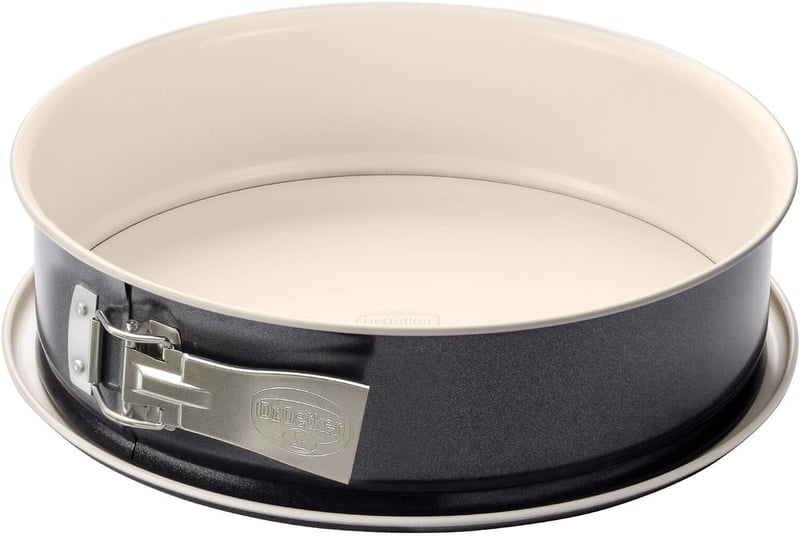 Dr. Oetker Springform Tortaforma 26 cm Kerámia Bevonattal, Rozsdamentes Acél Sütőforma Krém/Antracit - Cream / Anthracite - Springform Tin 26 Cm