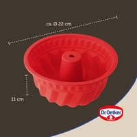 Dr. Oetker Szilikon Fánk Forma 22x10cm Piros Mosogatógépben Mosható - Pudding Mould 3