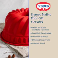 Dr. Oetker Szilikon Fánk Forma 22x10cm Piros Mosogatógépben Mosható - Pudding Mould 5