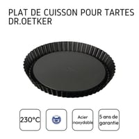 Dr. Oetker Tradition okrugli kalup za pite Ø 28 cm, čelični kalup za voćne torte s neprijanjajućim slojem, kalup za quiche, 1 kom, crni 4