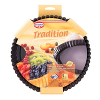 Dr. Oetker Tradition okrugli kalup za pite Ø 28 cm, čelični kalup za voćne torte s neprijanjajućim slojem, kalup za quiche, 1 kom, crni 5