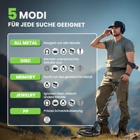 DR.ÖTEK Professzionális Fémkereső Készlet Felnőtteknek, Vízálló Tekerccsel és LCD Kijelzővel 4