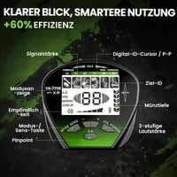 DR.ÖTEK Professzionális Fémkereső Készlet Felnőtteknek, Vízálló Tekerccsel és LCD Kijelzővel 2