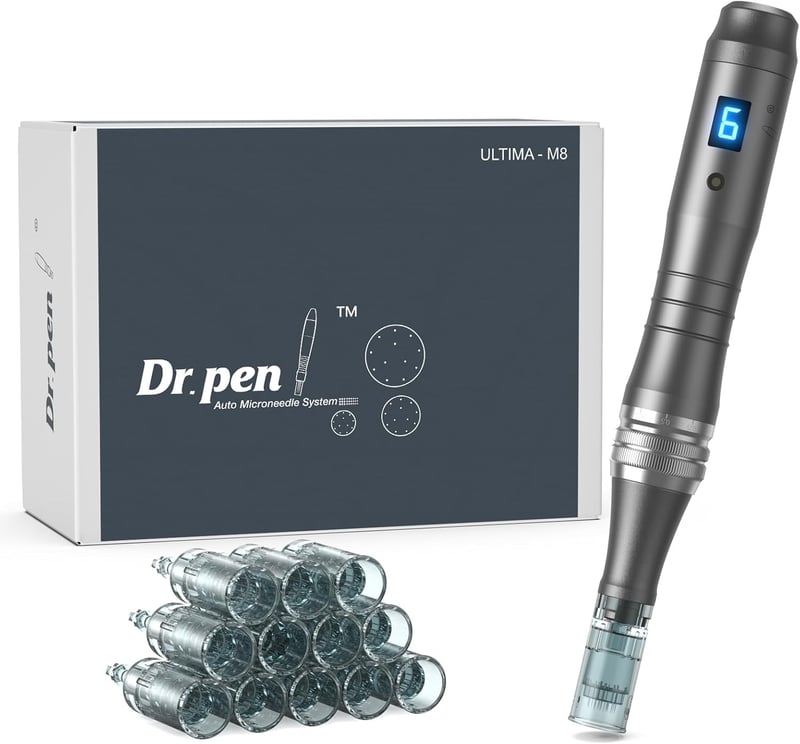 Dr.Pen Ultima M8 Professzionális Mikrotűs Kezelőtoll - Elektromos Arcápoló Készülék Hajnövekedés Serkentésére 12 Patronnal