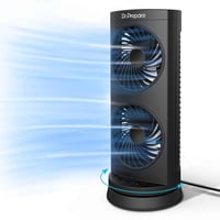 Stolný vežový ventilátor DR.PREPARE, 30 cm, 3 rýchlosti, oscilácia 110°, 3 časovače, prenosný tichý ventilátor do spálne a kancelárie 1