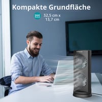 Stolný vežový ventilátor DR.PREPARE, 30 cm, 3 rýchlosti, oscilácia 110°, 3 časovače, prenosný tichý ventilátor do spálne a kancelárie 2