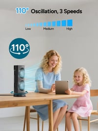 Stĺpový ventilátor DR.PREPARE s diaľkovým ovládaním, 3 rýchlosti, 110° oscilácia, 2/4/8-hodinový časovač, tichý ventilátor do spálne, kancelárie, kuchyne 5