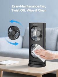 Stĺpový ventilátor DR.PREPARE s diaľkovým ovládaním, 3 rýchlosti, 110° oscilácia, 2/4/8-hodinový časovač, tichý ventilátor do spálne, kancelárie, kuchyne 7