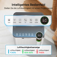 DR.PREPARE Elektrický odvlhčovač vzduchu 25 l/24 h, 4,5 l nádrž, 3 režimy, tichý režim, 24 h časovač, s možnosťou nepretržitého odvodu vody, 40–45 m², do pivnice, práčovne, spálne 6