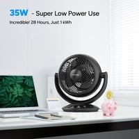 DR.PREPARE Fekete asztali ventilátor 25 dB halk működés 3 sebesség 2-12 óra időzítő 90 fokos automata oszcilláció hálószoba iroda otthon 8