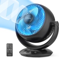 DR.PREPARE Fekete asztali ventilátor 25 dB halk működés 3 sebesség 2-12 óra időzítő 90 fokos automata oszcilláció hálószoba iroda otthon 1