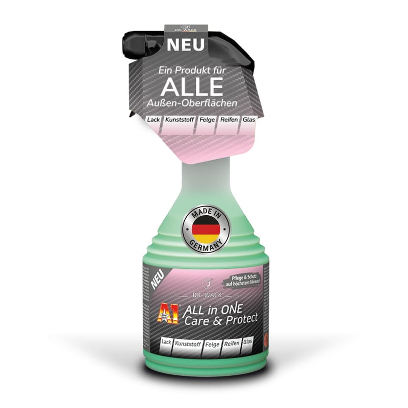 Autokozmetika Dr. Wack A1 All in One Care & Protect 500 ml – Ochrana laku, diskov, pneumatík a ochrana proti dažďu v jednom, na všetky vonkajšie povrchy