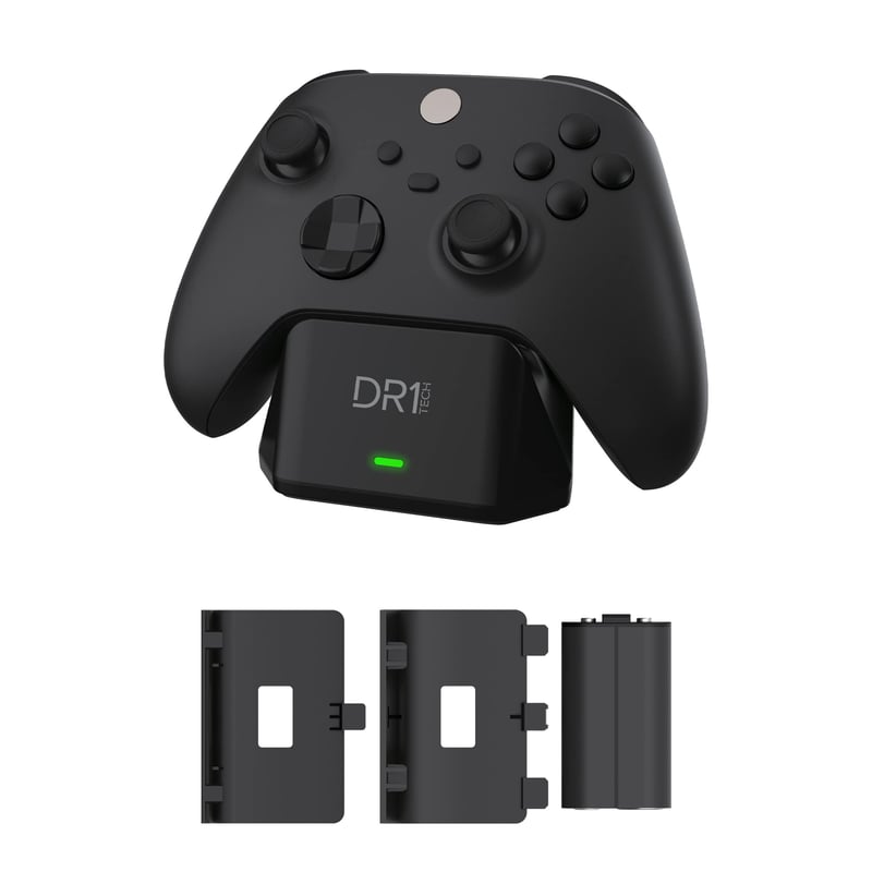 Nabíjacia stanica DR1TECH PowerSetX pre Xbox One X/S a Series X/S ovládač s 1200 mAh batériou - príslušenstvo pre bezdrôtový Xbox ovládač