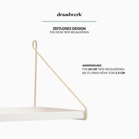 draadwerk Fali polctartó konzol készlet 2 db drótpolc tartó 20 cm-es polchoz krém színben fém függesztett polc konzol 5