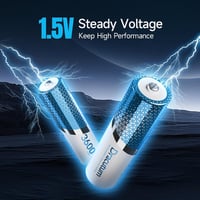 Acumulatori Li-ion reîncărcabili AA Dracutum, set de 8 bucăți cu încărcător, 1.5 V, 3600 mWh, capacitate mare, 2000 cicluri, pentru telecomenzi și lanterne 3