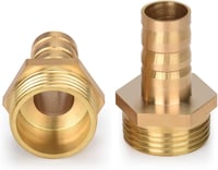 Drado Sárgaréz Tömlőcsatlakozó Adapter 3/4" Külső Menet x 1/2" Tömlővég (14mm) - Tartós Vízálló Kötőelem Kerti Locsoláshoz - 2db Szett 2